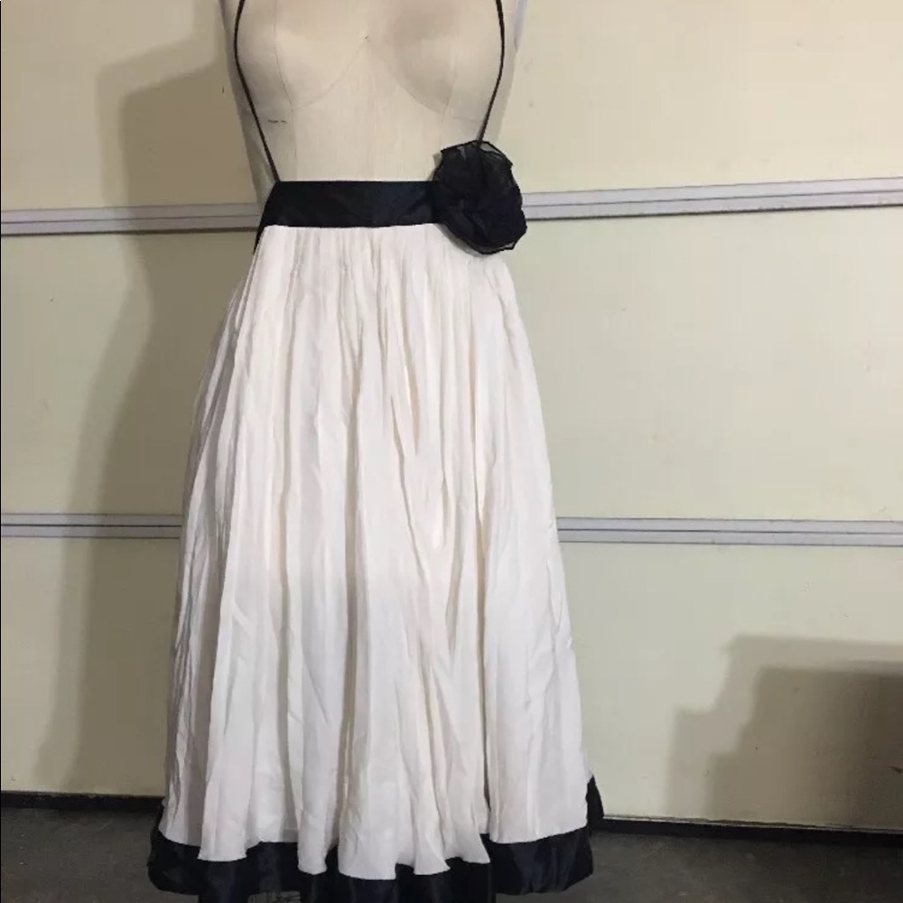 Alice+ Olivia Silk Skirt Dress W/rosette pleated